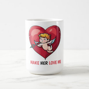 Mug Cupidon sur le coeur rouge