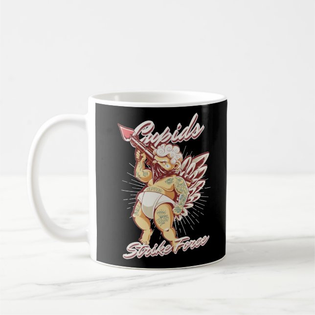 Mug CUPIDS STRIKE FORCE drôle de valentines cupides jo (Gauche)