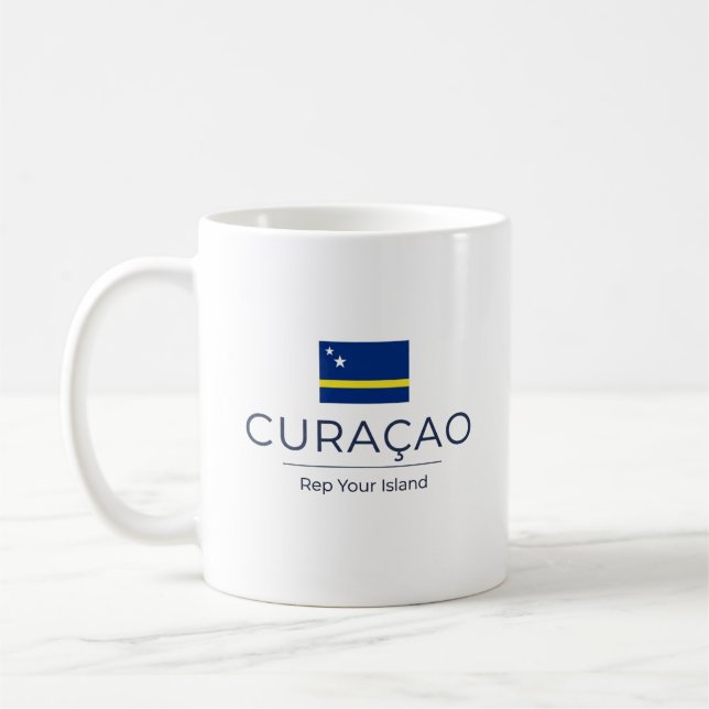 Mug Curaçao Minimaliste | Fierté Quotidienne (Gauche)