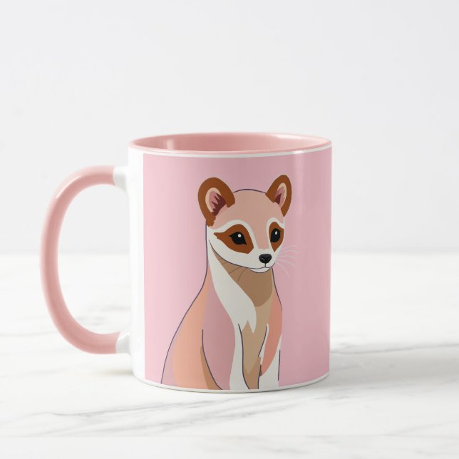 Mug Curieux Ferret Pastel couleurs (Gauche)