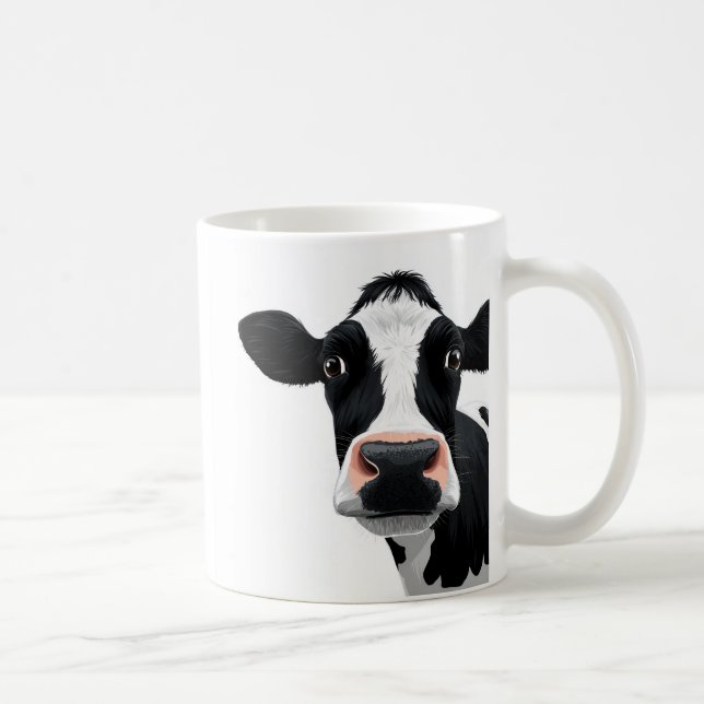 Mug Curiosité de vache en gros plan (Droite)