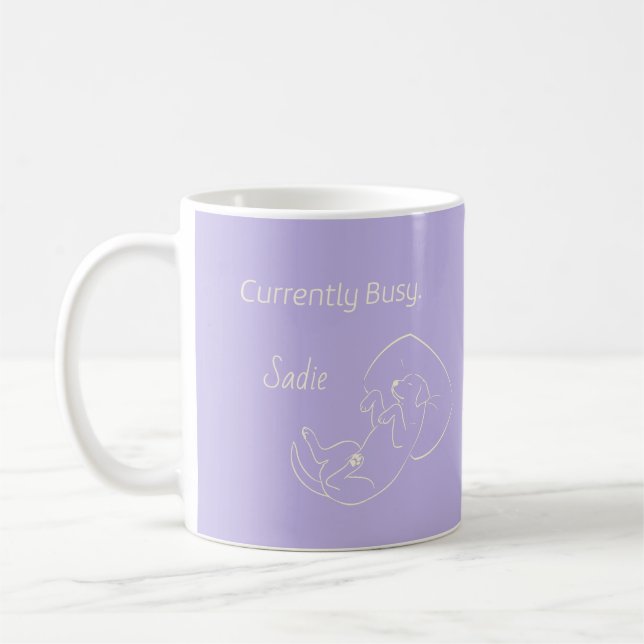 Mug Currently Busy Labrador Retrie Custom Dog Mom Name (Gauche)
