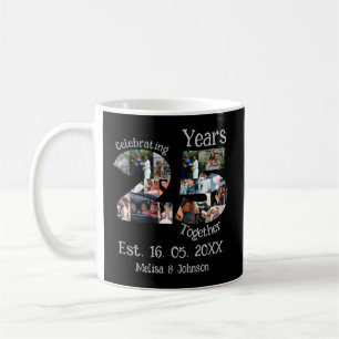 Mug Custom 25th wedding anniversary photo collage