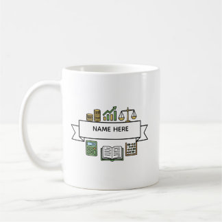 Mug Custom Accountant Name Finance  Bookkeeping Icons 