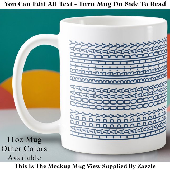 Mug Custom Age Happy Birthday Modern Hidden Message (Créateur téléchargé)