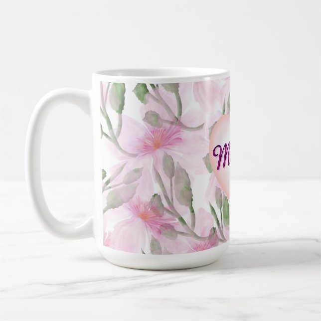 Mug Custom and Personalized  watercolor floral gift  (Gauche)