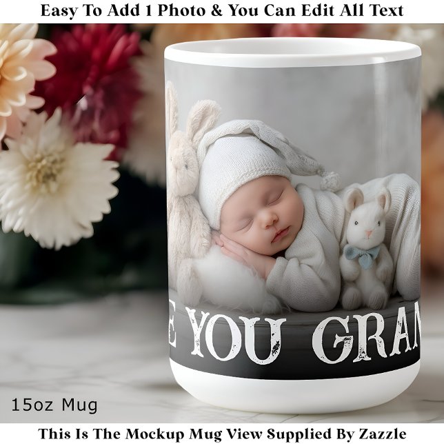 Mug Custom Bold Love You Grandpa One Photo Modern (Créateur téléchargé)