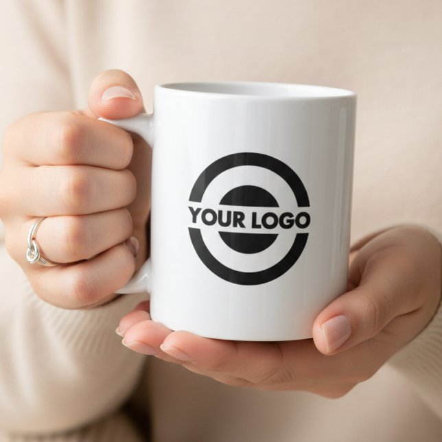Mug Custom Business Logo Branded White (Custom Business Logo Branded Coffee Mug | Personalized Corporate Gift)