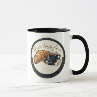Mug Custom Cafe Croissant Logo 