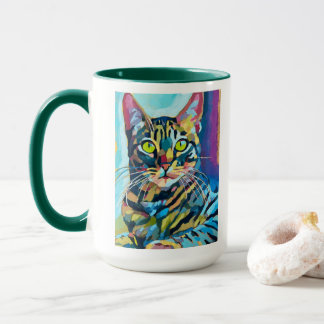 Mug Custom Cat Portrait Painting - Gift for Cat Lovers