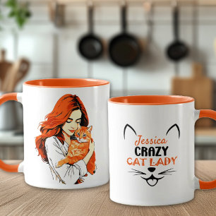 Mug Custom Crazy Cat Lady Orange