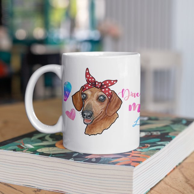 Mug Custom Dachshund Maman mignonne Amoureux des chien (Créateur téléchargé)