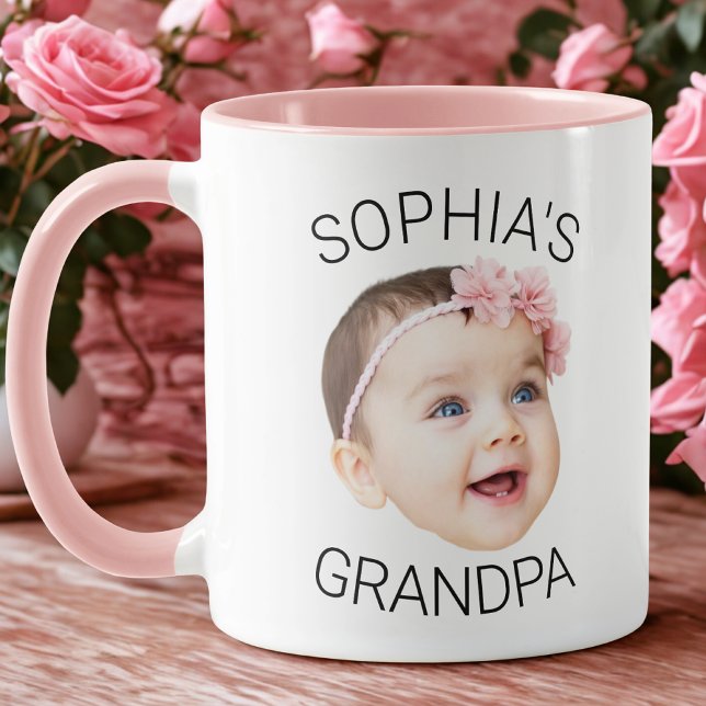 Mug Custom Face Mug, Baby Photo Gift for Grandpa (Créateur téléchargé)