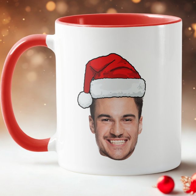 Mug Custom Face Photo Santa Hat Christmas (Créateur téléchargé)