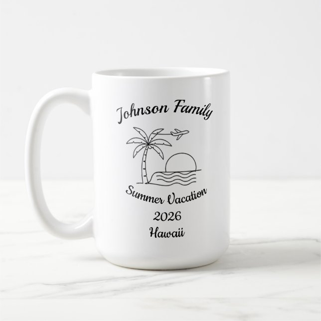 Mug Custom Family Reunion Beach Summer Vacation White (Gauche)