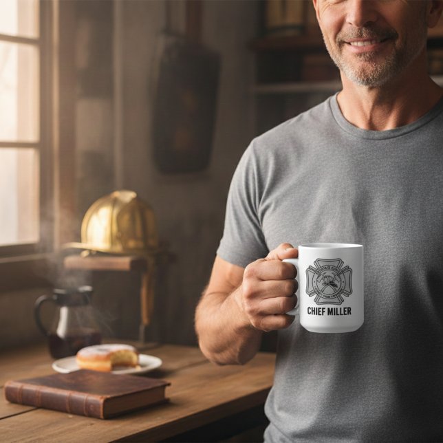 Mug Custom Firefighter Name Years of Service Gift (Créateur téléchargé)