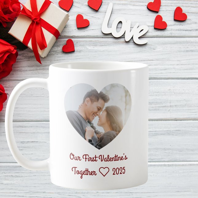 Mug Custom First Valentine's Day Together Photo (Créateur téléchargé)