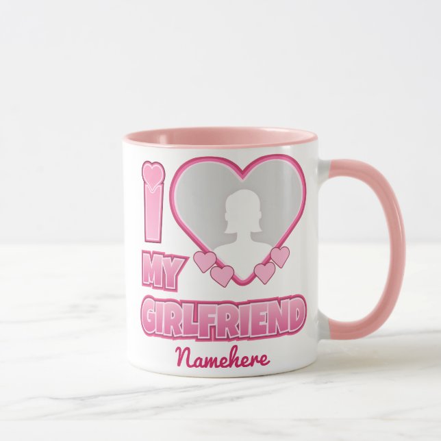 Mug Custom I Love My Girlfriend - Ajouter photo et nom (Droite)