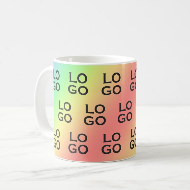 Mug Custom Logo Business or Company on Rainbow (Devant gauche)