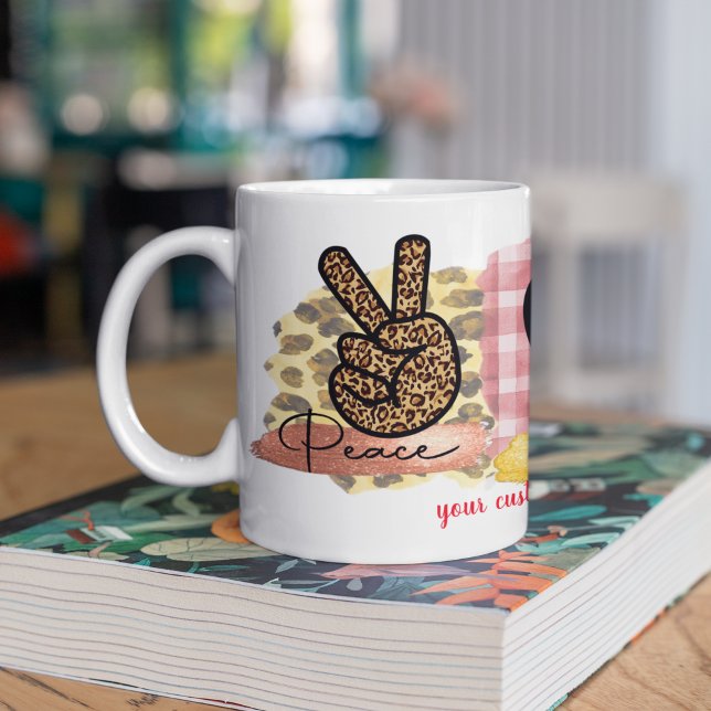 Mug Custom Love Peace Chihuahua Valentine's Day Chien (Créateur téléchargé)