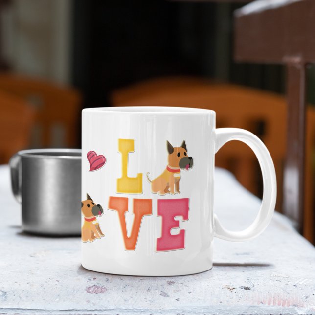 Mug Custom mignon Saint Valentin's Day Great Dane Amou (Créateur téléchargé)