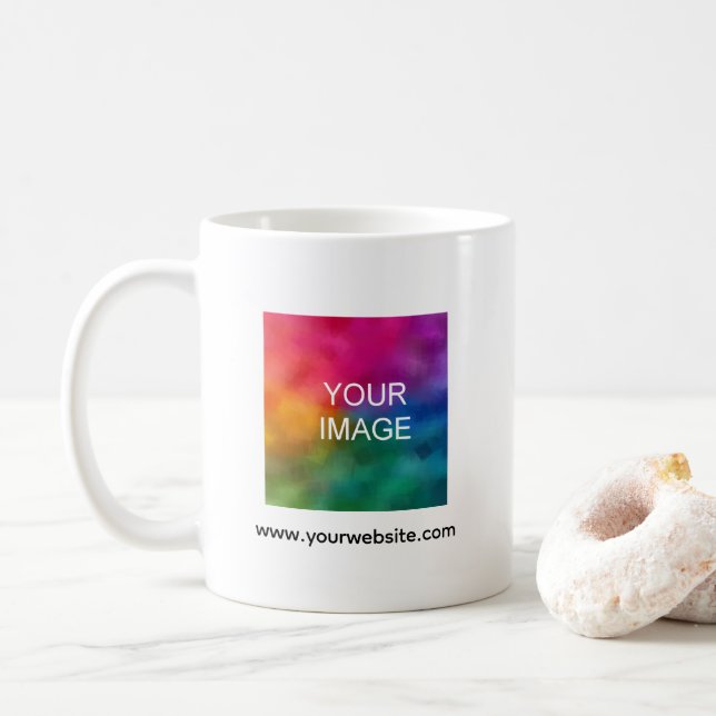 Mug Custom Minimalist Upload Your Photo Image Here (Avec donut)