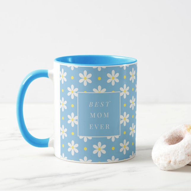 Mug Custom Mother's Day Gift Personalized Daisy (Avec donut)