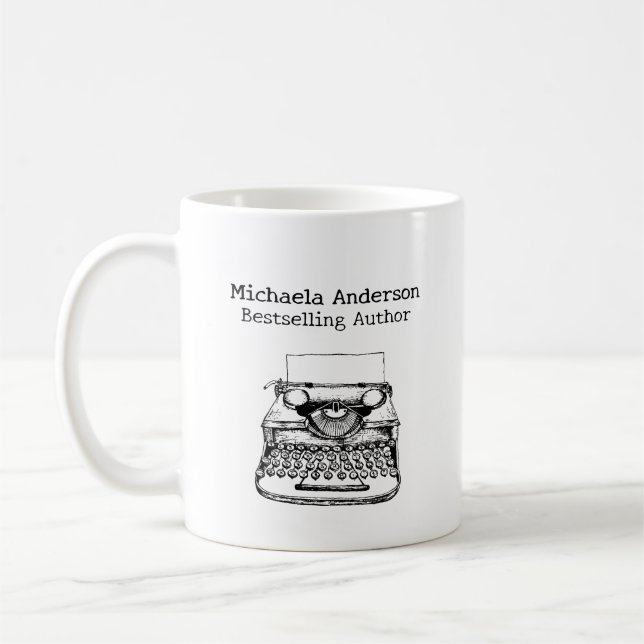 Mug Custom Name Bestselling Author Writer Gift (Gauche)