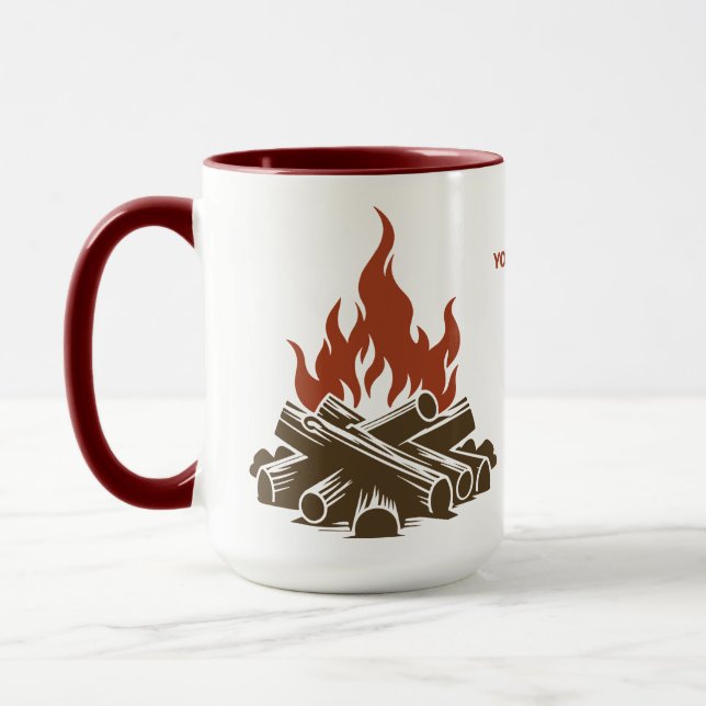 Mug Custom Name & Text Camping (Gauche)