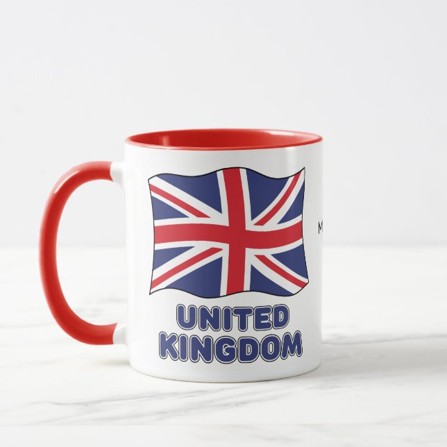 Mug Custom Name United Kingdom Flag (Gauche)