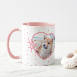 Mug Custom Pet Photo Hashtag My Lovely Dog Heart Rose