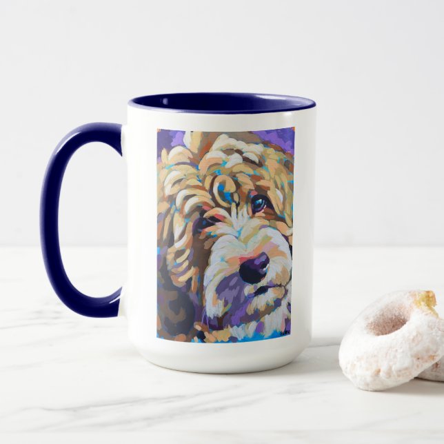 Mug Custom Pet Portrait Painting - Forever Loved Pet (Avec donut)