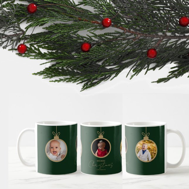 Mug custom photo collage Merry Christmas bauble (Créateur téléchargé)