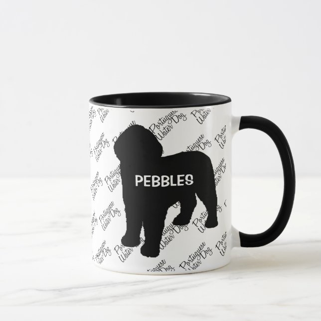 Mug CUSTOM Portugais Water Dog Silhouette (Droite)