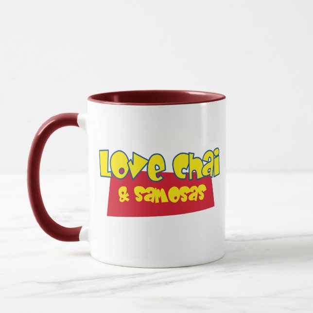 Mug Custom Samosas Chai Humour Funny Chai Tea Pun (Gauche)