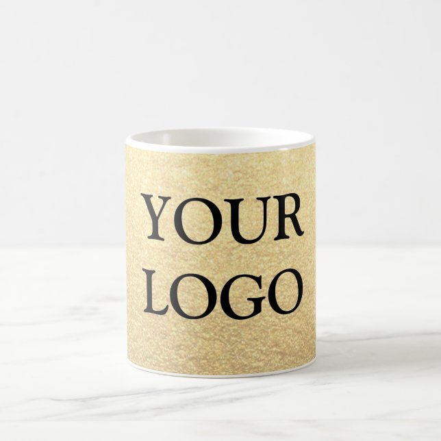 Mug Custom Simple Clean Gold Business Votre logo ici (Centre)