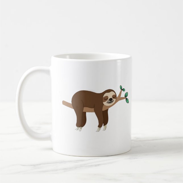 Mug Custom Sloth Mèmes drôle Sloth plaisanteries (Gauche)