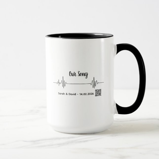Mug Custom Soundwave Song Code Mug-Personalized Voice  (Droite)