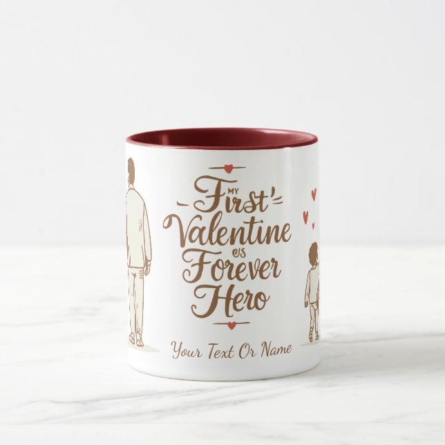 Mug Custom Valentine Gift for Dad | Personalized Name  (Centre)