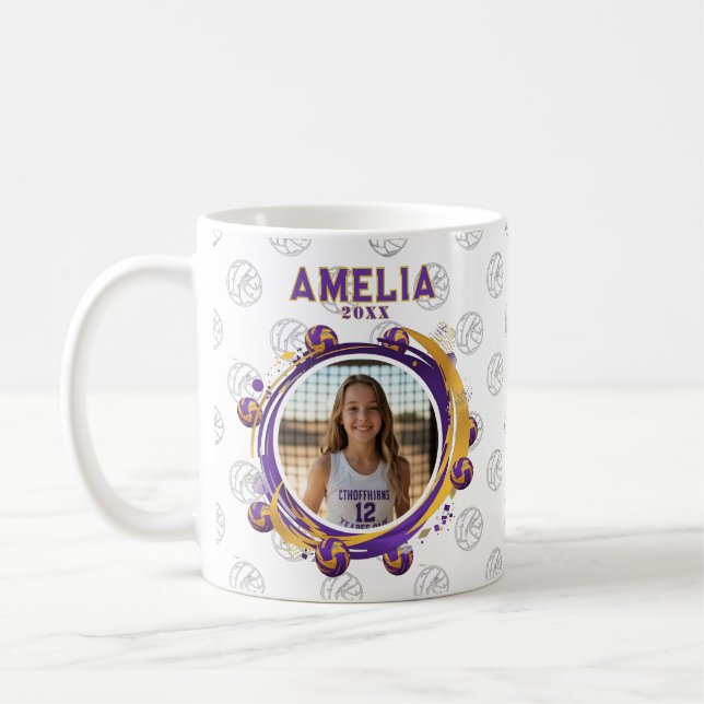 Mug Custom Volleyball Player Photo Sports (Gauche)