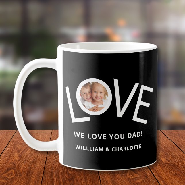 Mug Custom We love You Papa Photo Black (Créateur téléchargé)