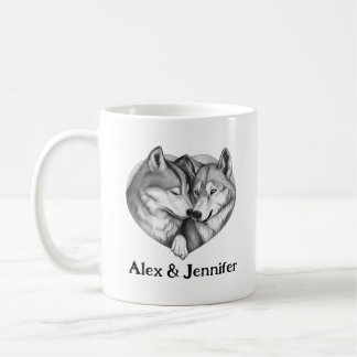 Mug Custom Wolf Couple Names Personalized