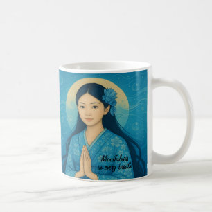 Mug Custom Zen Méditation art Mindfult Yoga Bleu