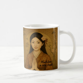 Mug Custom Zen Méditation art Mindfult Yoga Brown