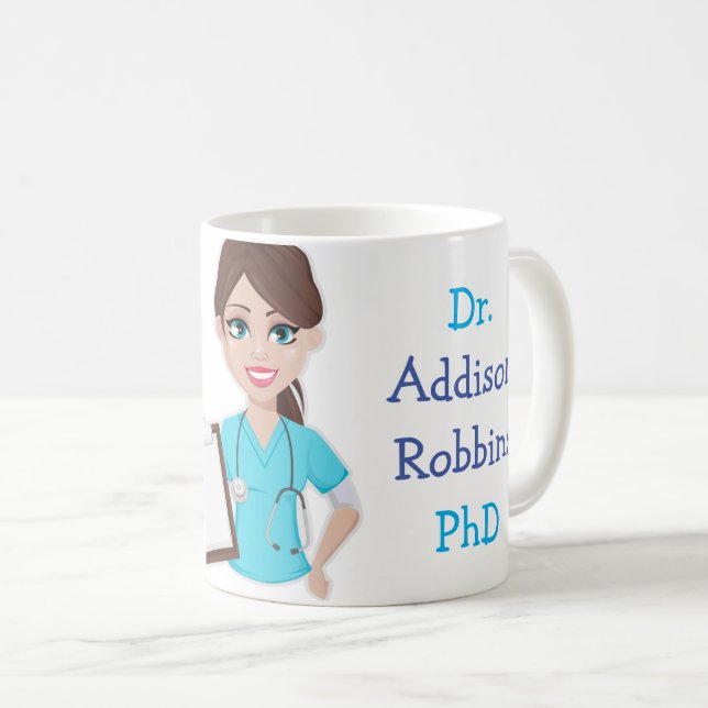 Mug Customisé Dr (Votre nom) & (Faites-moi confiance J (Devant droit)