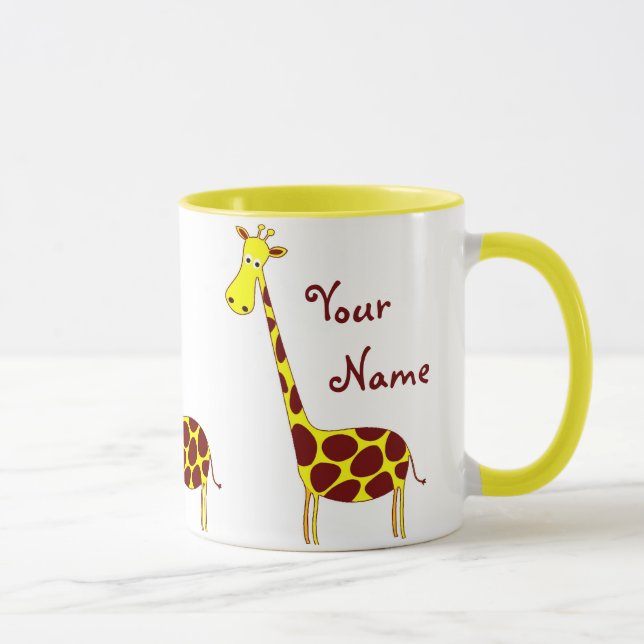 Mug Customisez-le ! Conception mignonne de girafe (Droite)