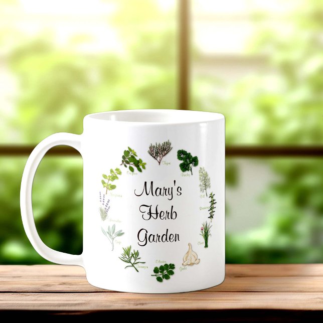 Mug Customisez votre confiture herbacée (Customize Your Herb Garden Mug. Personalize with your custom text. Fragrant, flavorful herbs.)