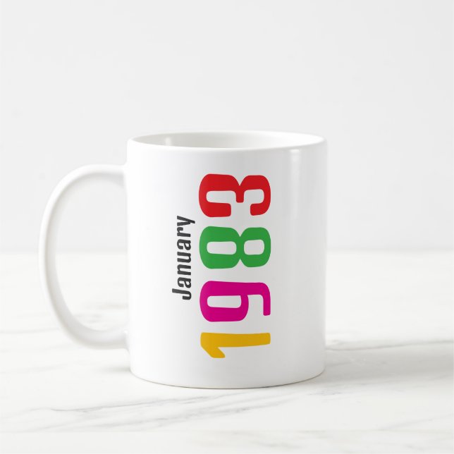 Mug Customized Birthday Month and Year Gift (Gauche)