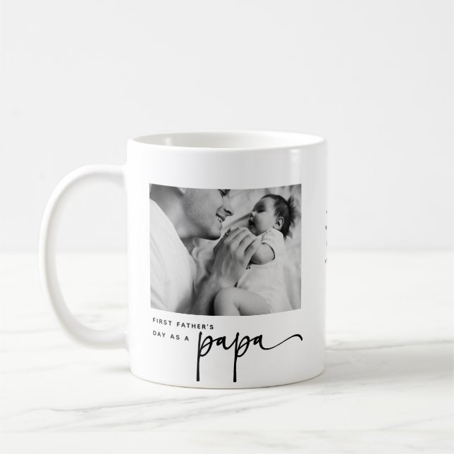 Mug Cute 1st Father's Day, Papa Photo Collage (Gauche)