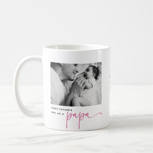 Mug Cute 1st Father's Day, Papa Photo Collage (Gauche)